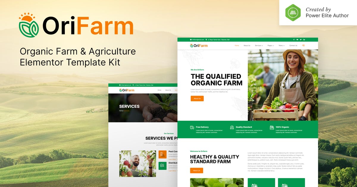 OriFarm – Organic Farm & Agriculture Elementor Template Kit
