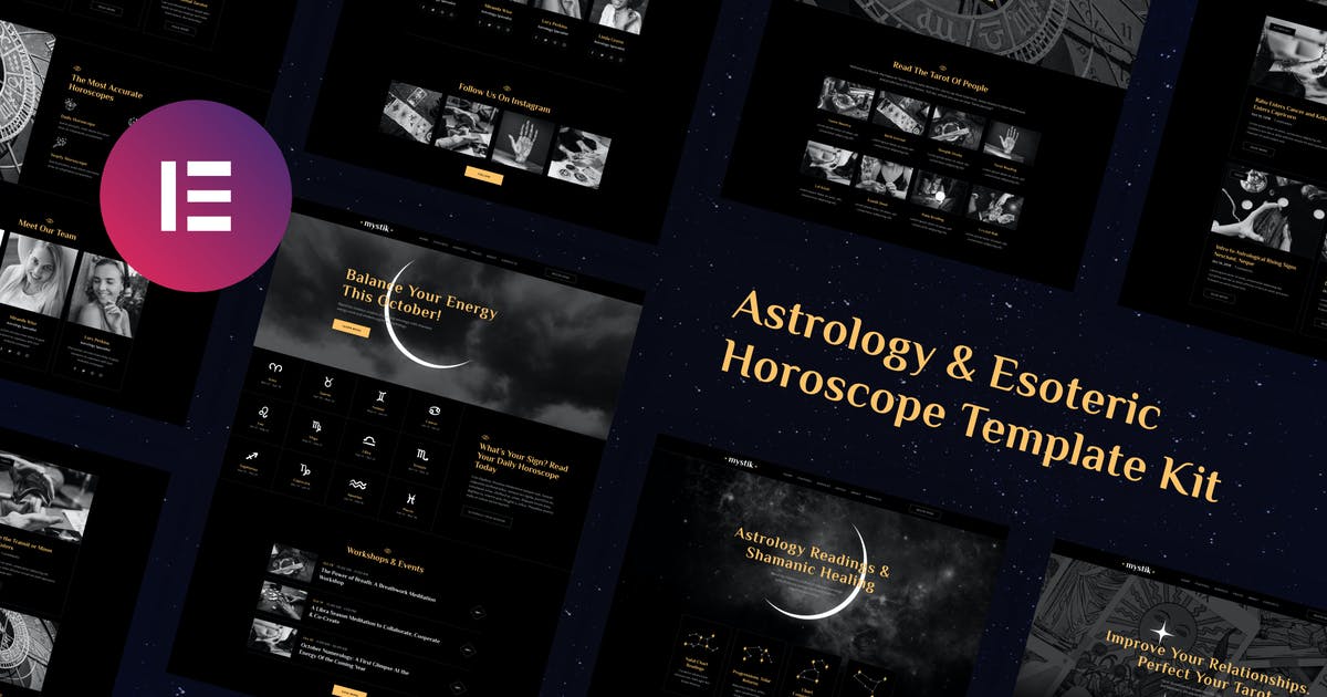 Mystik | Astrology & Esoteric Horoscope Elementor Template Kit
