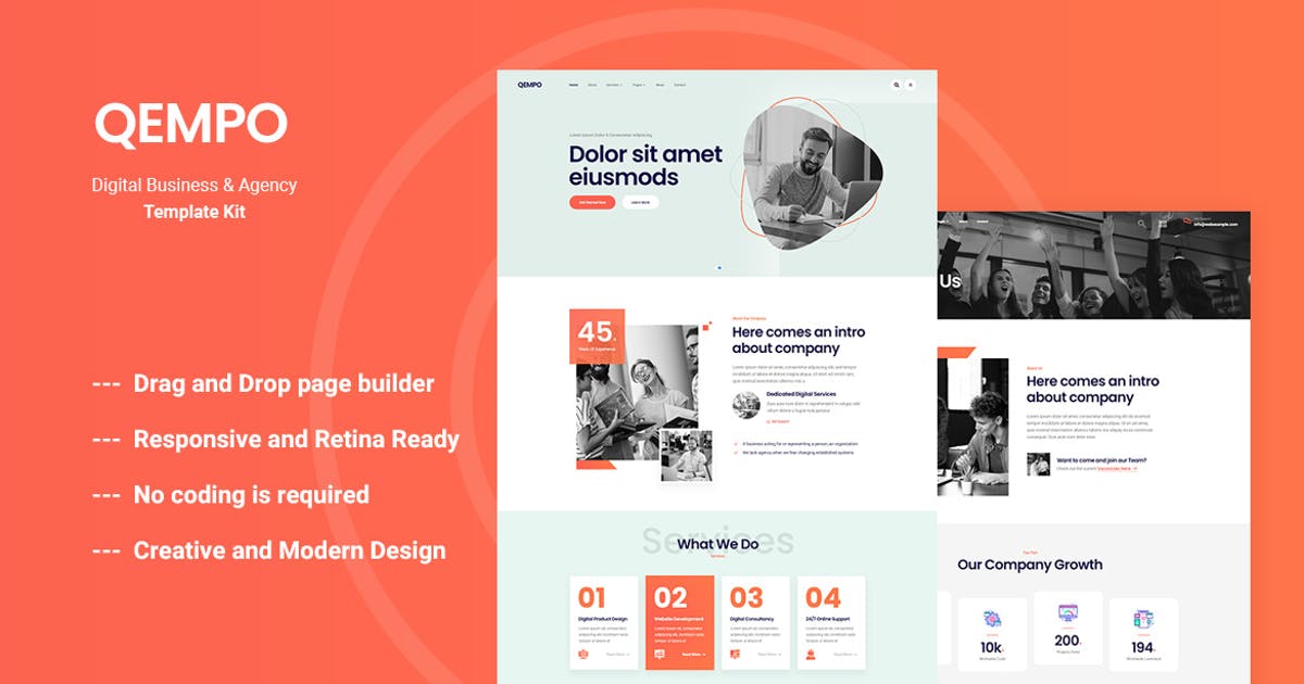Qempo – Digital Service Agency Elementor Template Kit