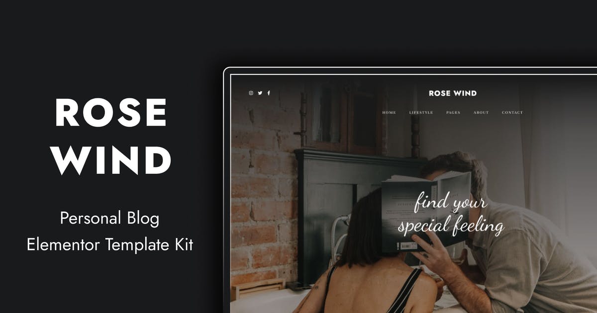Rose Wind – Personal Blog Elementor Template Kit