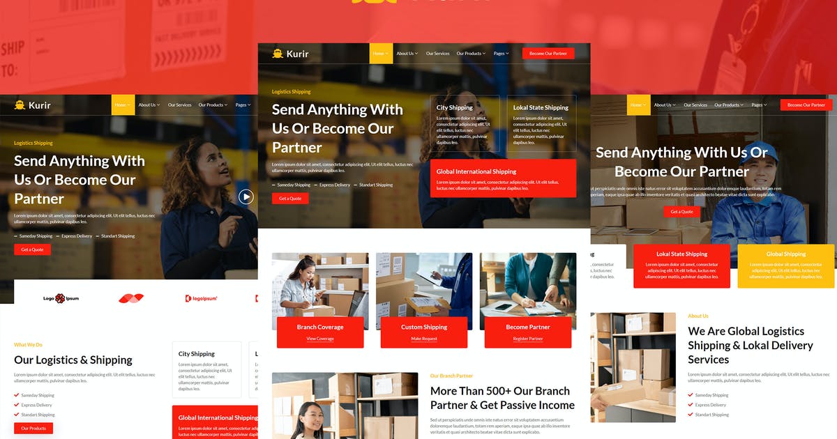 Kurir – Logistics Cargo Shipping Elementor Template Kit
