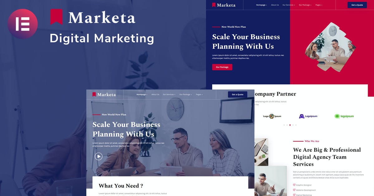 Marketa – Digital Agency Business Services Elementor Template Kit