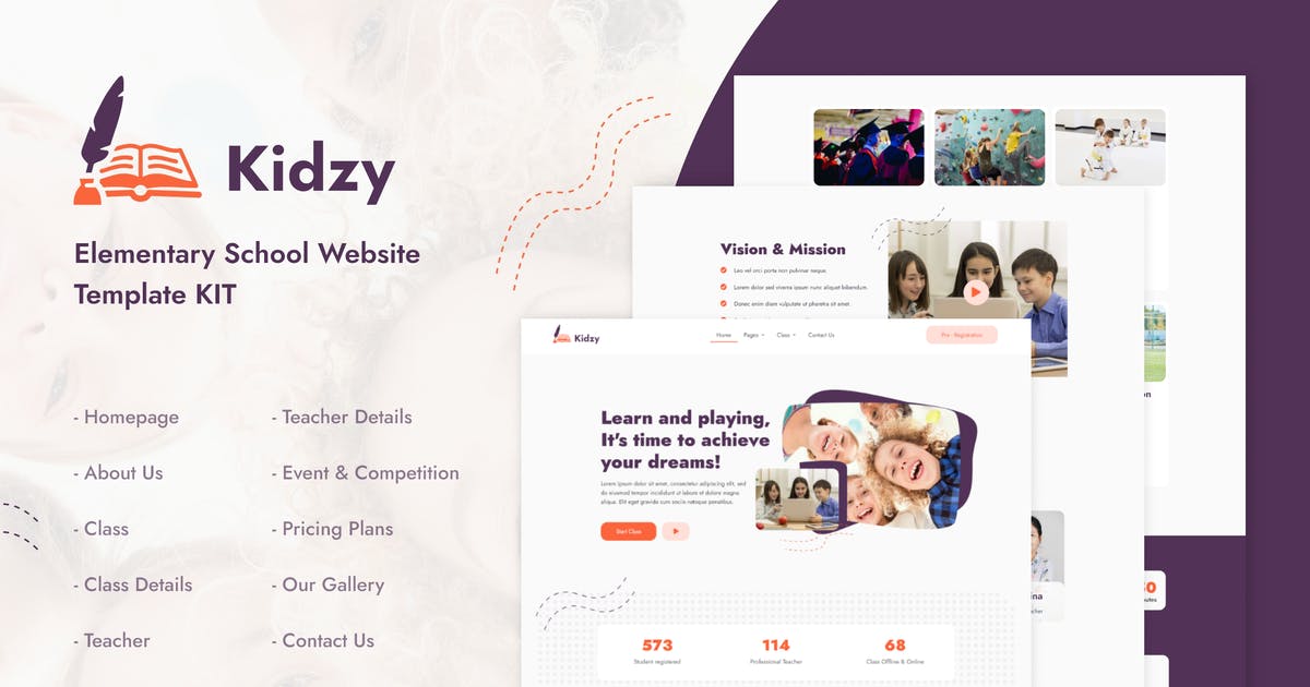 Kidzy | Elementary School Elementor Template Kit