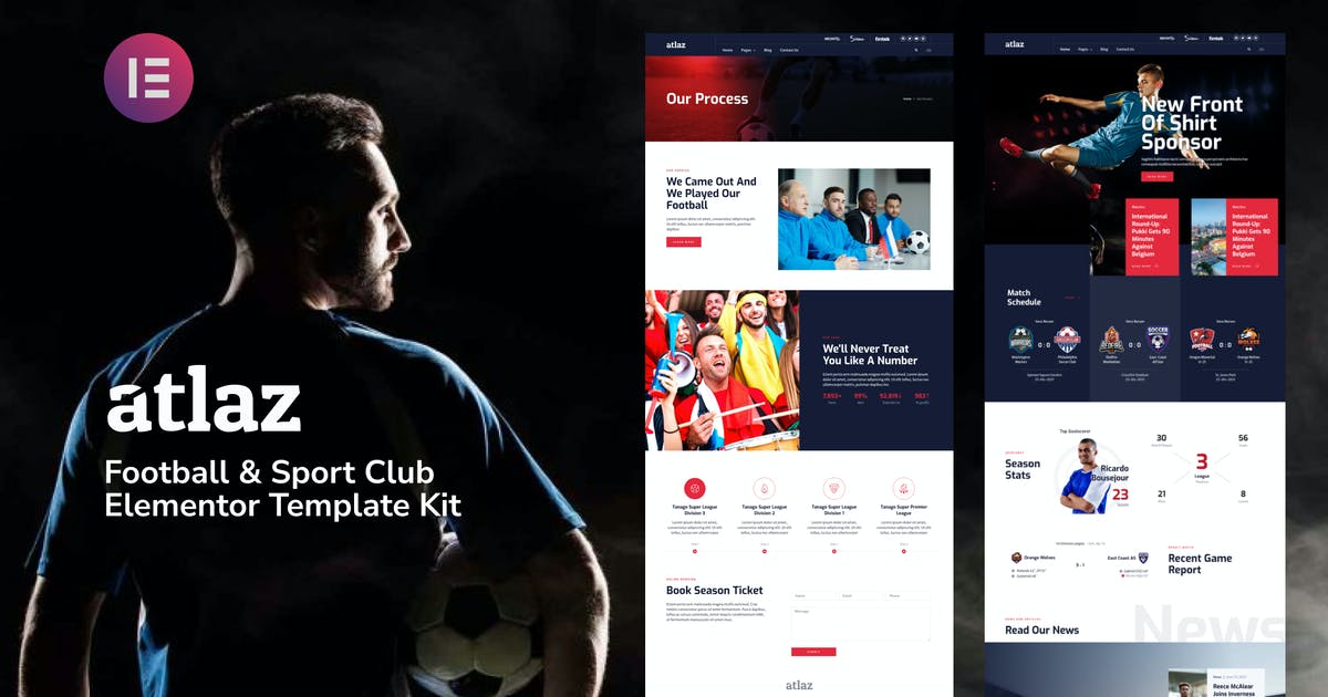 Atlaz – Football & Sports Club Elementor Template Kit