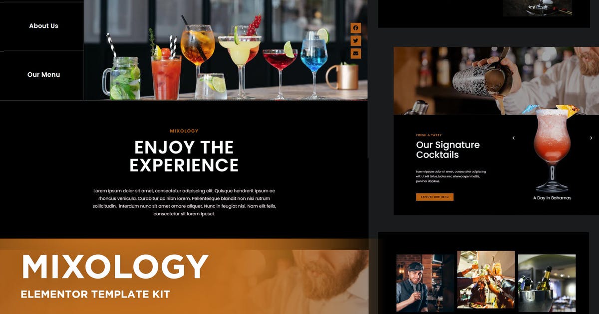 Mixology – Bar & Cocktails Elementor Template Kit