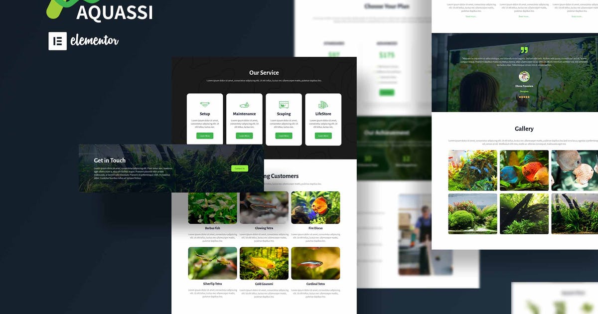 Aquassi – Aquascape Shop Elementor Template Kit