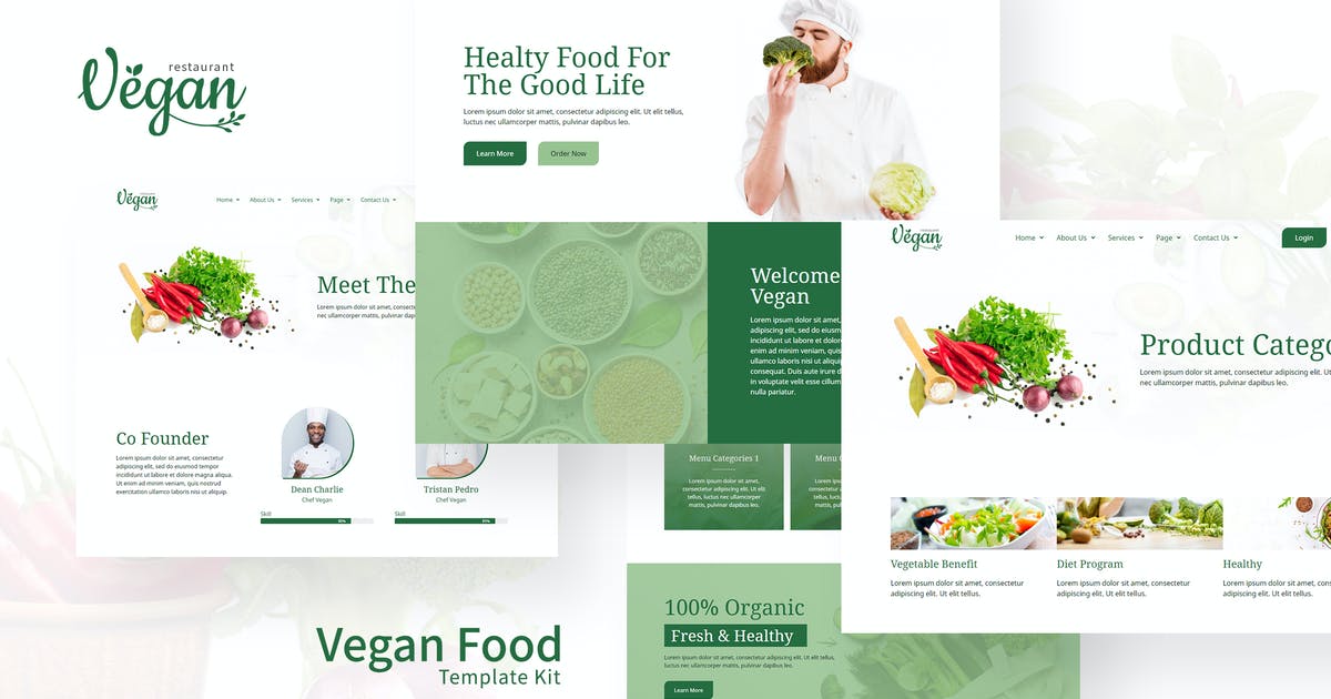 Vegan Restaurant Elementor Template Kit
