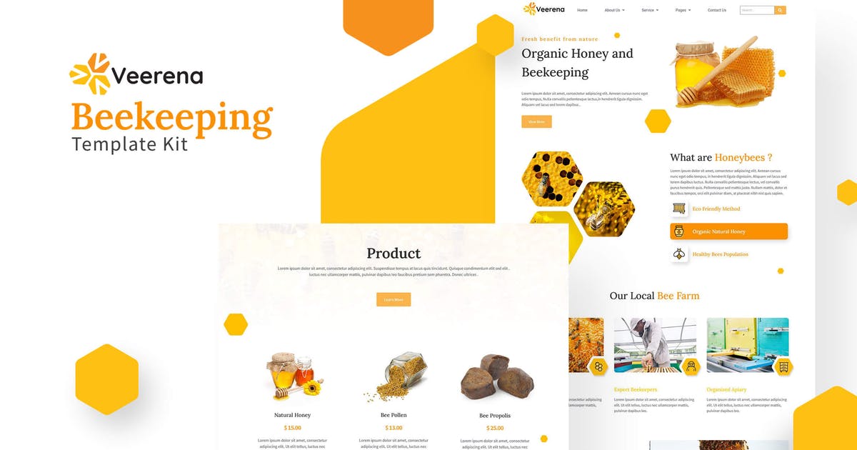 Veerena – Honey Bee Elementor Template Kit