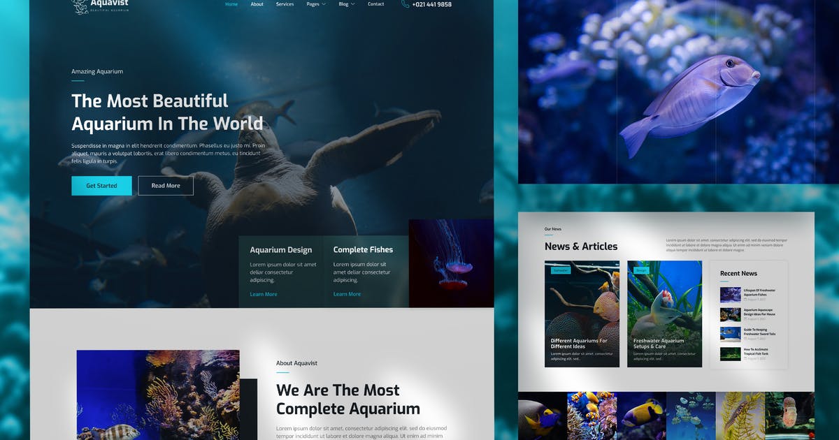 Aquavist – Fish Aquarium & Aquascape Elementor Template Kit