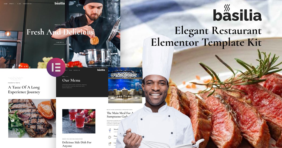 Basilia – Elegant Restaurant Elementor Template Kit
