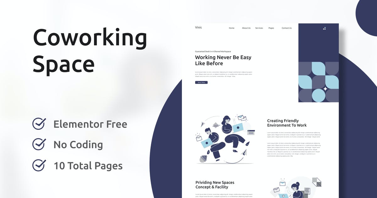 Vinic – Coworking Space Elementor Template Kit