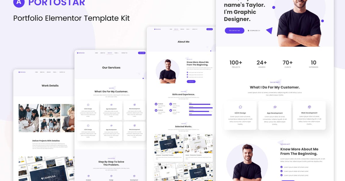 Portostar – Personal Portfolio Elementor Template Kit