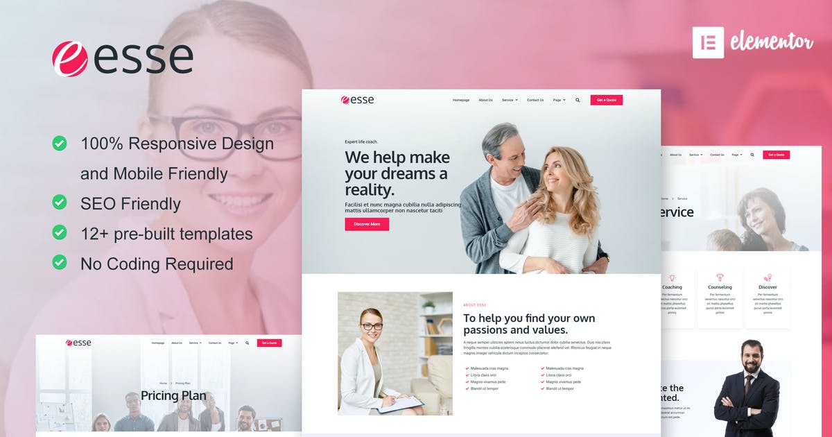 Esse – Life Coach & Consulting Elementor Template Kit