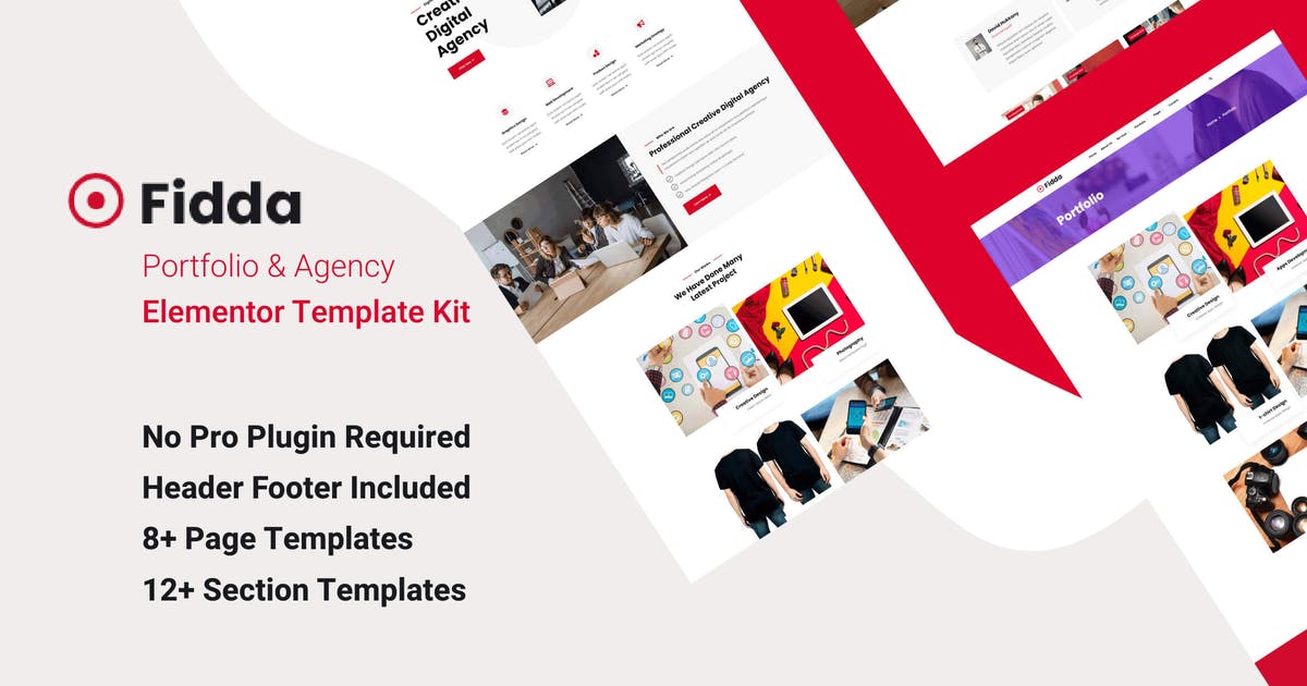 Fidda – Portfolio & Agency Elementor Template Kit