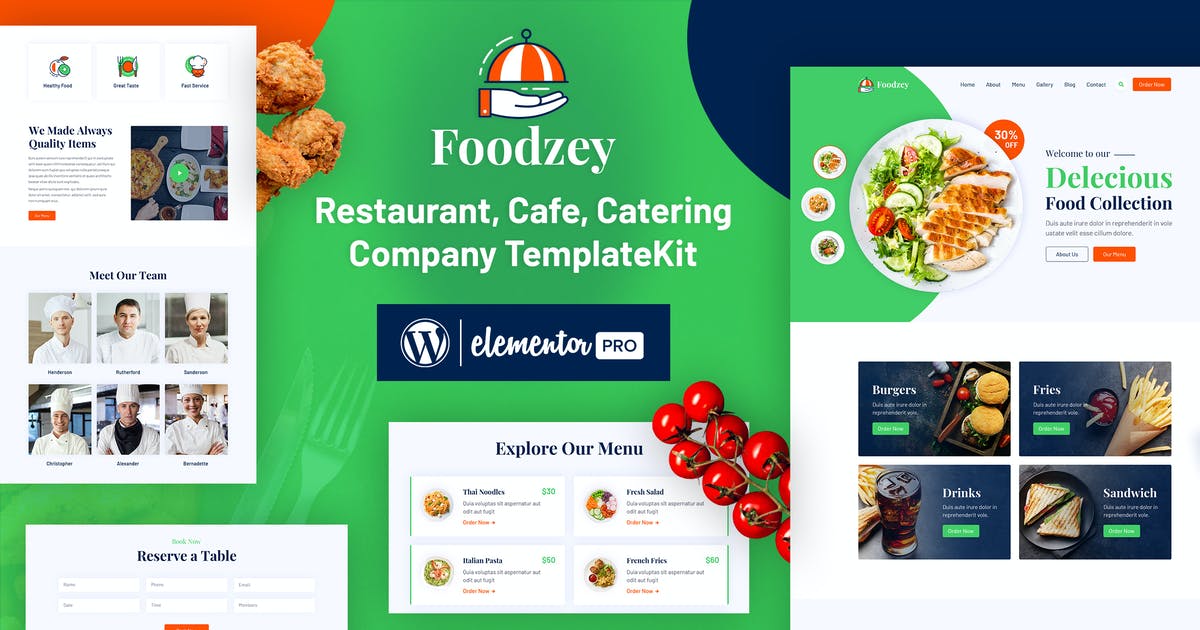 Foodzey – Restaurant Elementor Template Kit