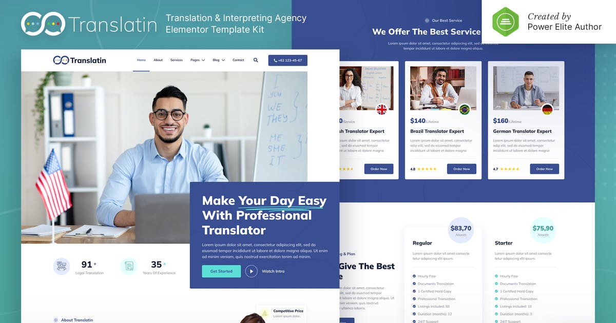 Translatin – Translation Services & Interpreting Agency Elementor Template Kit
