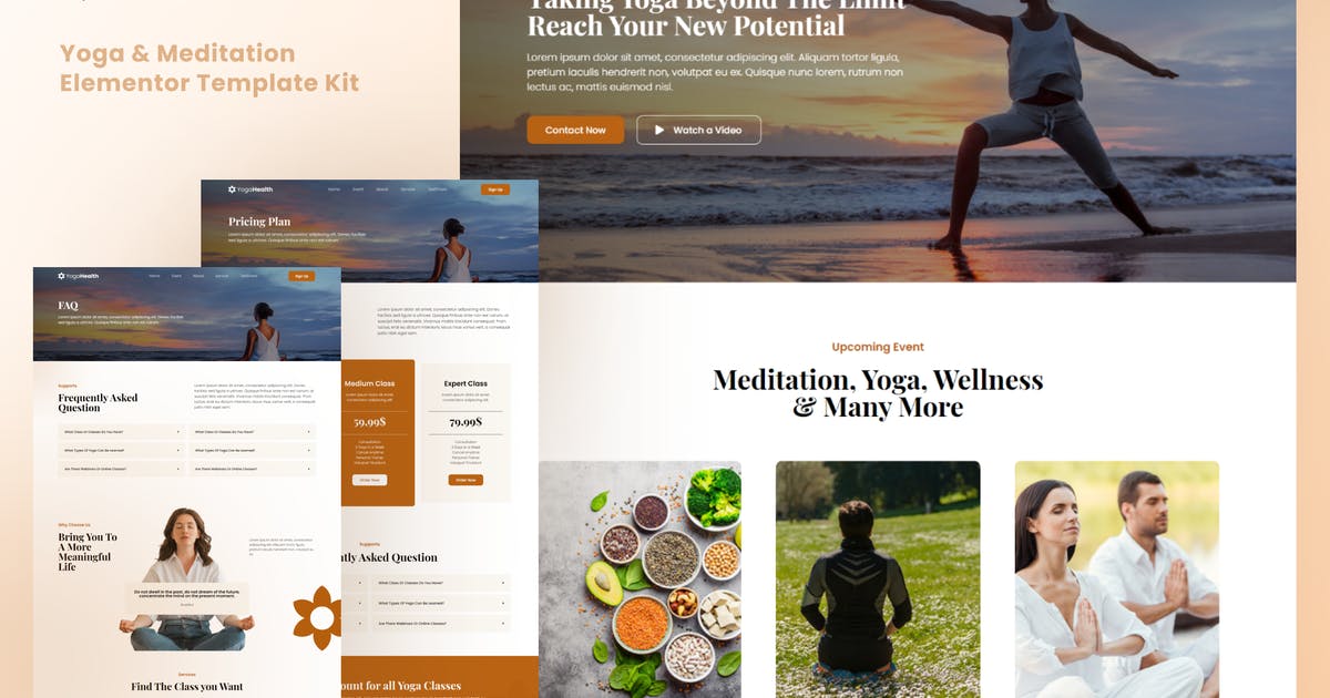 YogaHealth – Yoga & Meditation Elementor Template Kit