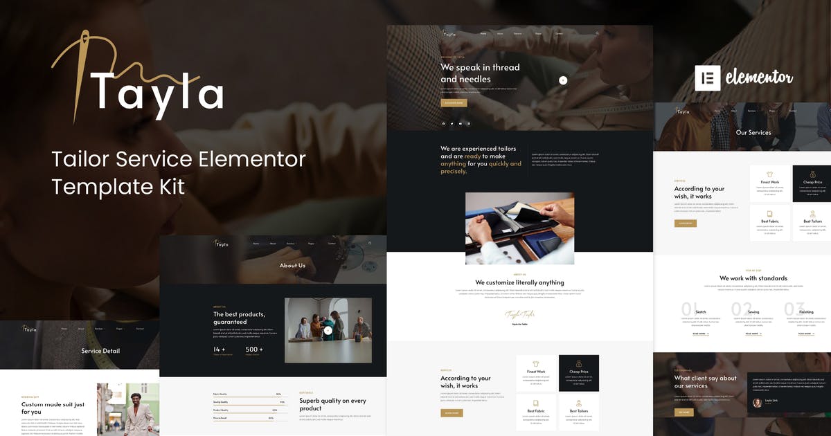 Tayla – Tailor Service Elementor Template Kit