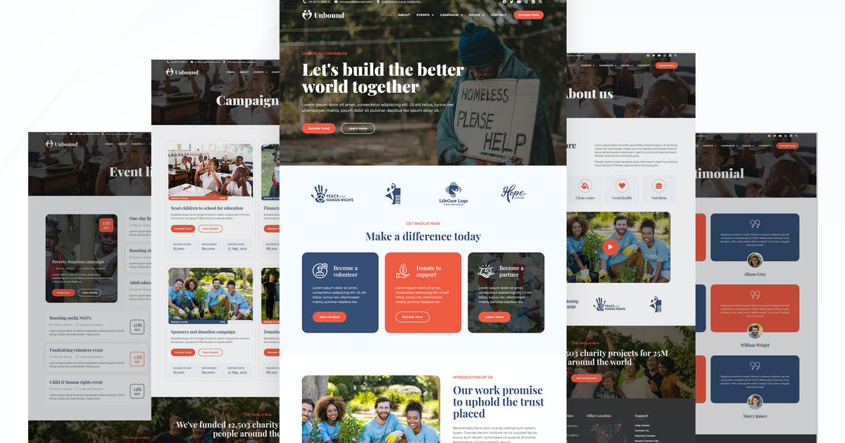 Unbound – Charity & Nonprofit Elementor Template Kit