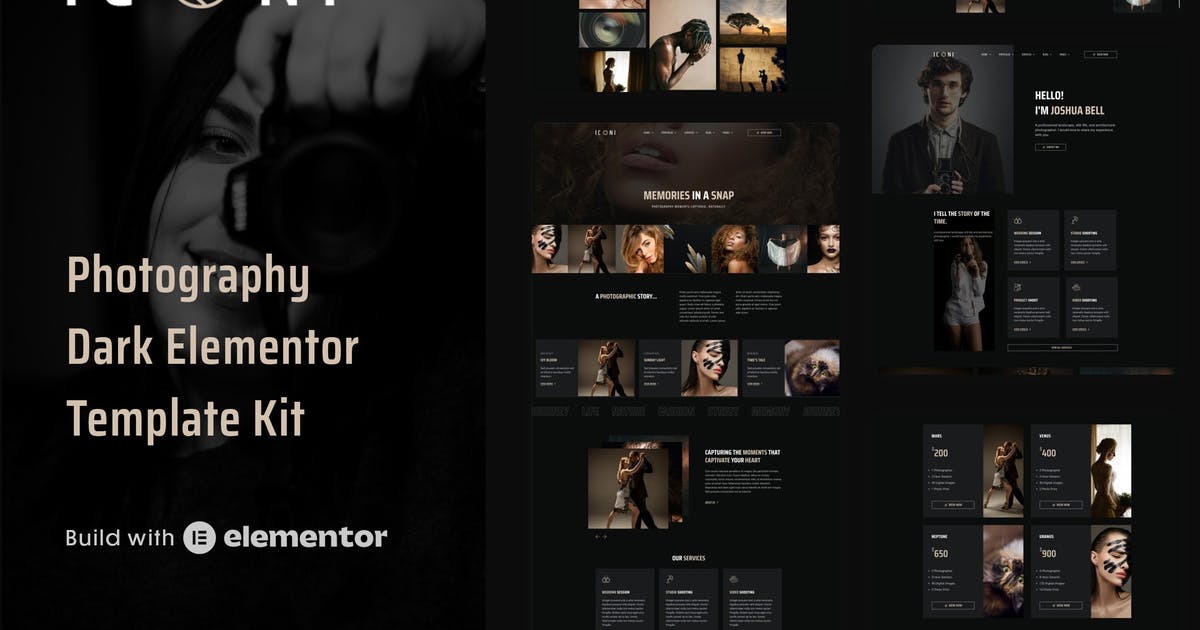 Iconi – Photography & Portfolio Elementor Template Kit