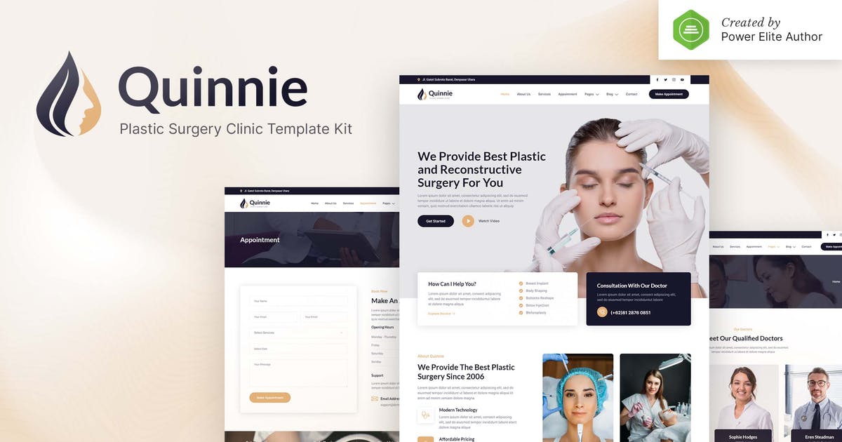 Quinnie – Plastic Surgery Clinic Elementor Template Kit