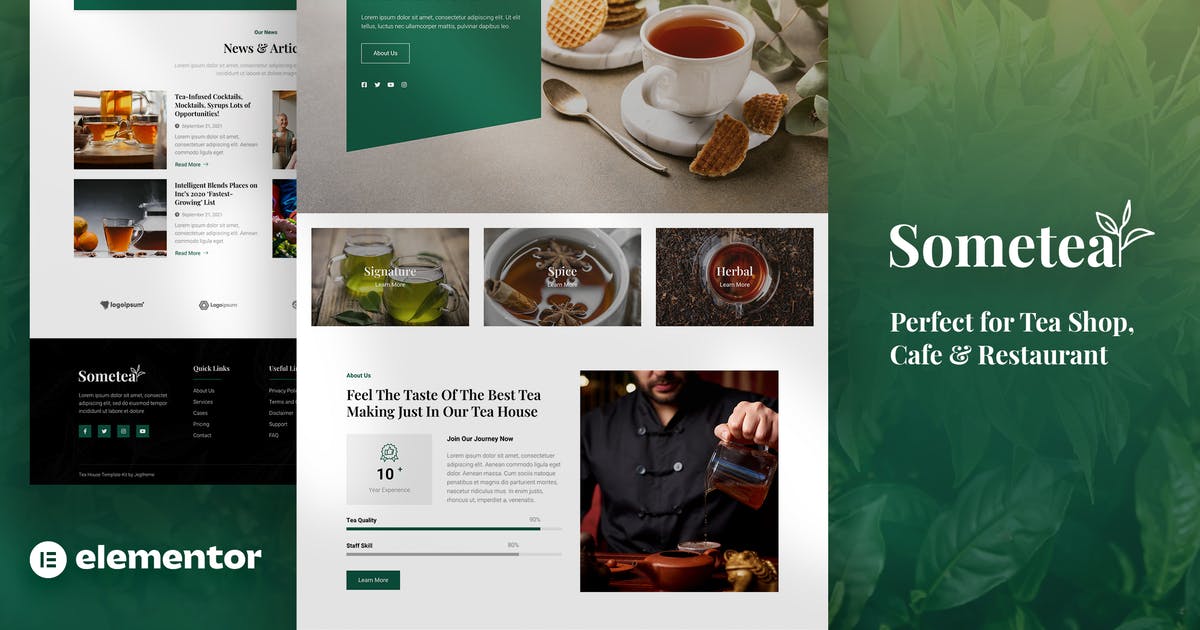 Sometea – Tea House Cafe & Restaurant Elementor Template Kit