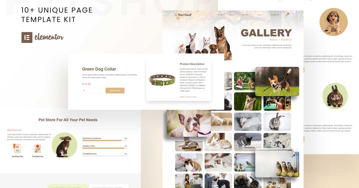 Purrfect – Pet Shop Elementor Template Kit