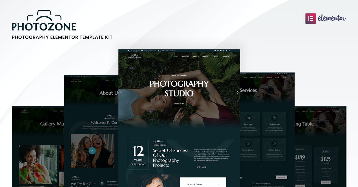 Photozone – Photography Elementor Template Kit