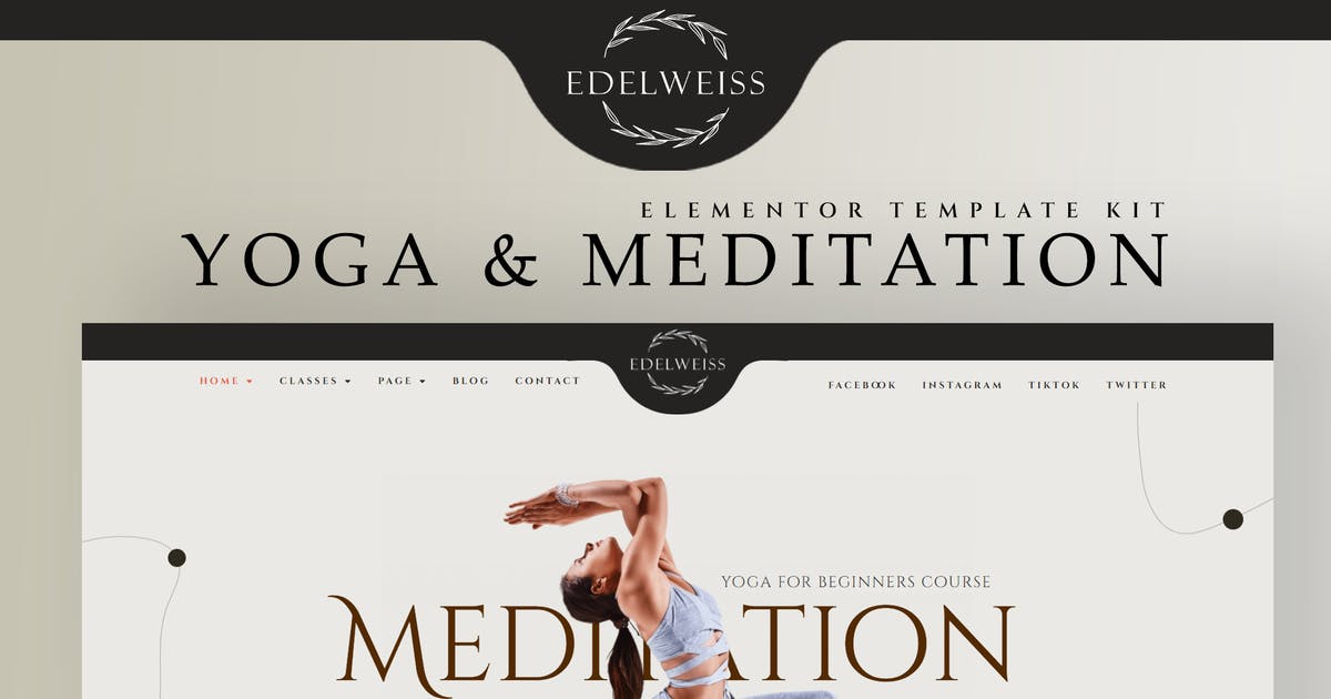 Edelweiss – Yoga & Meditation Elementor Template Kit