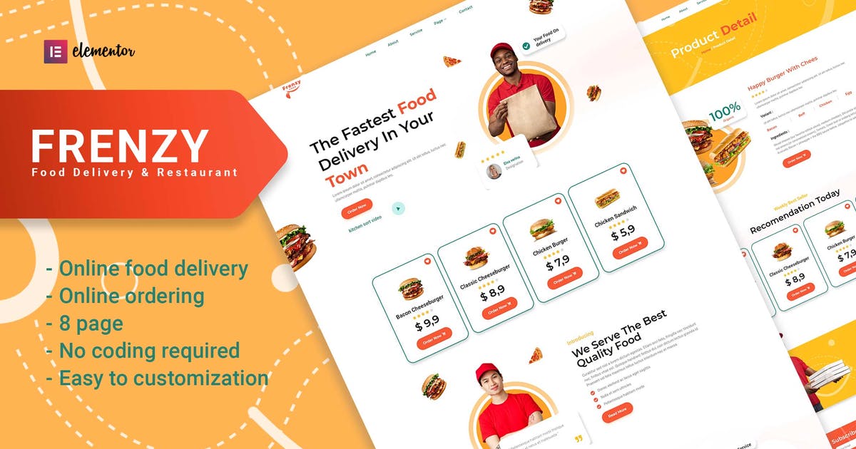 Frenzy – Food Delivery & Restaurant Elementor Template Kit