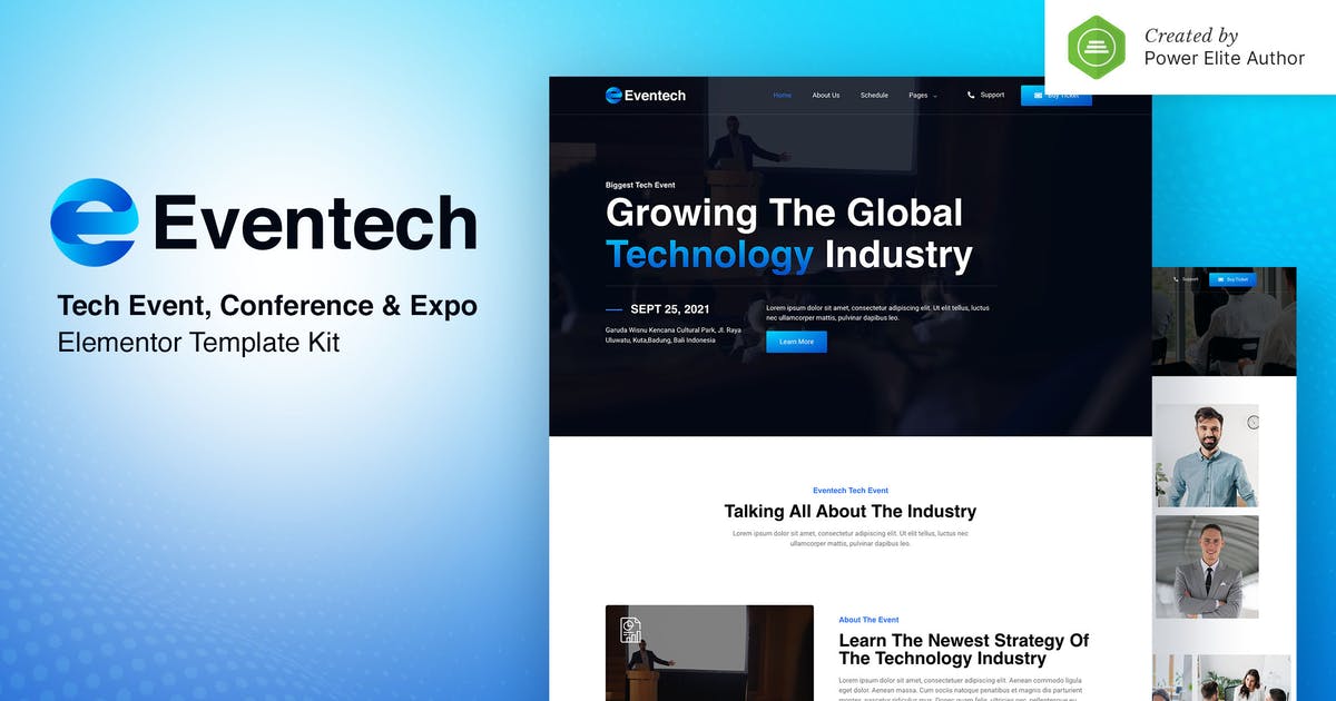 Eventech – Tech Event Conference & Expo Elementor Template Kit