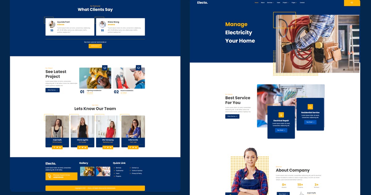 Electo – Electricity Services Elementor Template Kit