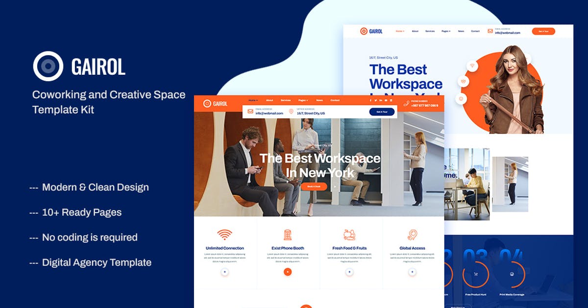 Coworking & Creative Space Elementor Template Kit