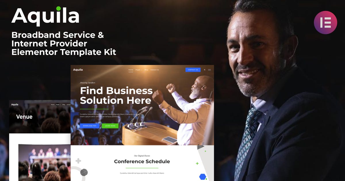 Aquila – Webinar & Digital Conference Elementor Template Kit