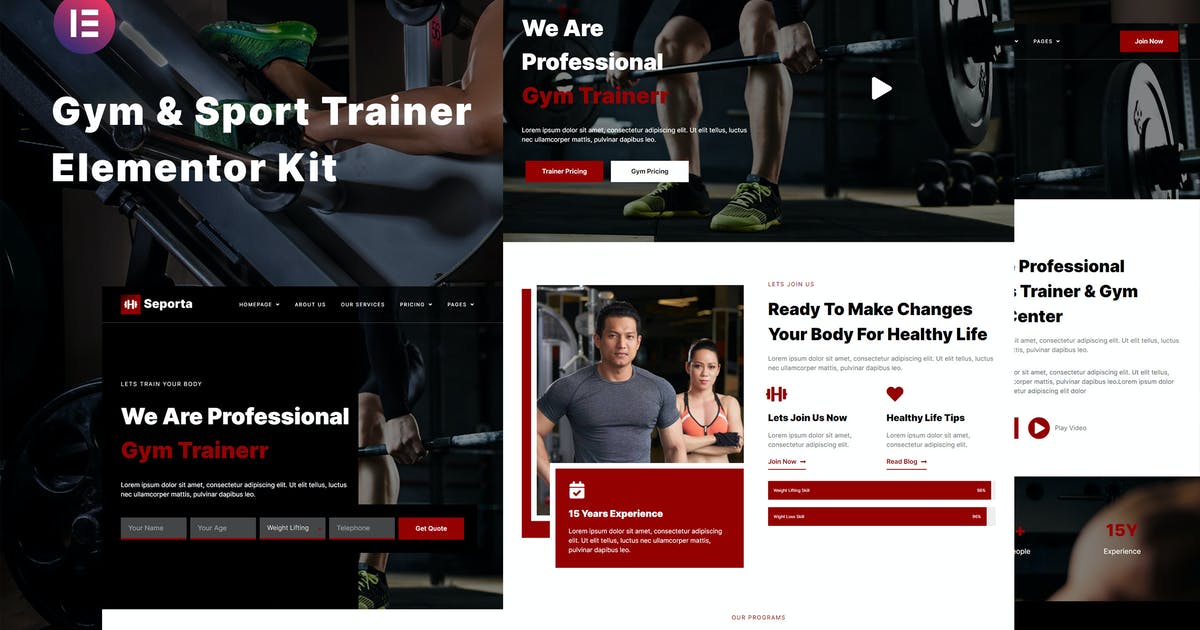 Seporta – Gym & Fitness Elementor Template Kit