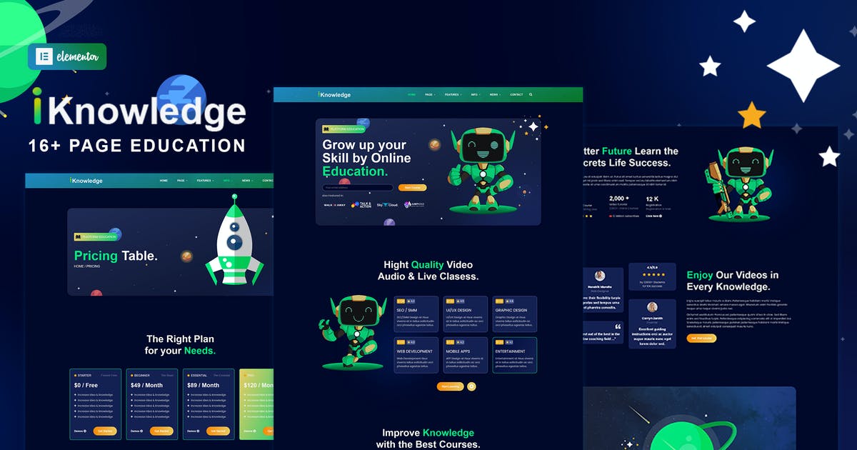 iKnowledge – Education Online & Learning Platform Elementor Template Kit