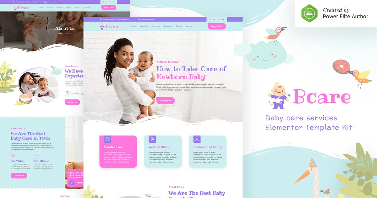 Bcare – Baby Care Services Elementor Template Kit