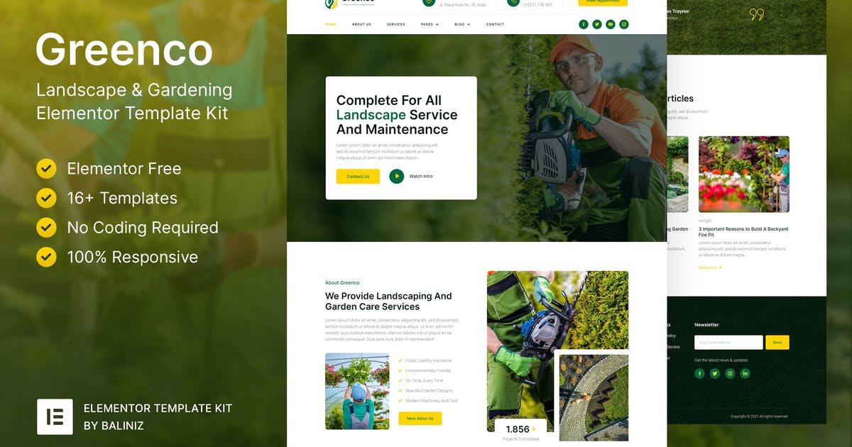 Greenco â Landscaping & Gardening Elementor Template Kit