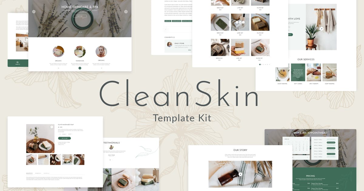CleanSkin | Handmade Organic Soap & Natural Cosmetics Template Kit