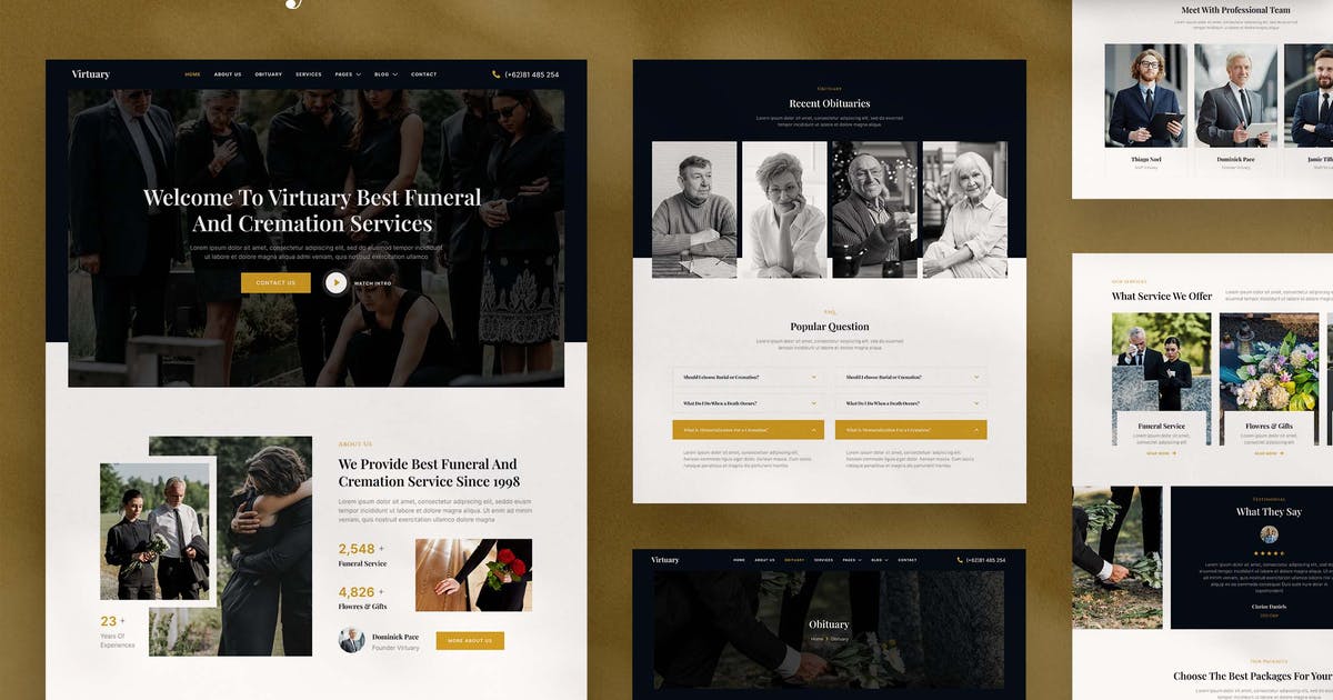Virtuary – Funeral & Cremation Services Elementor Template Kit