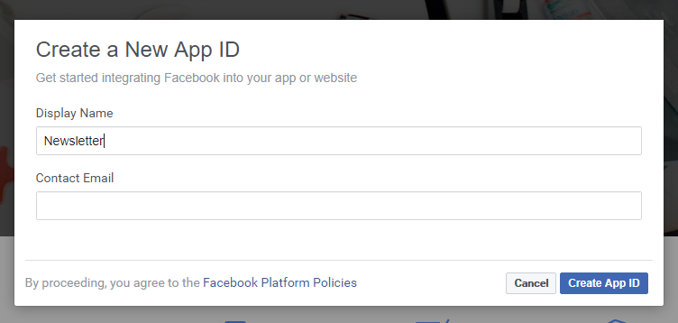 Newsletter  Facebook Integration