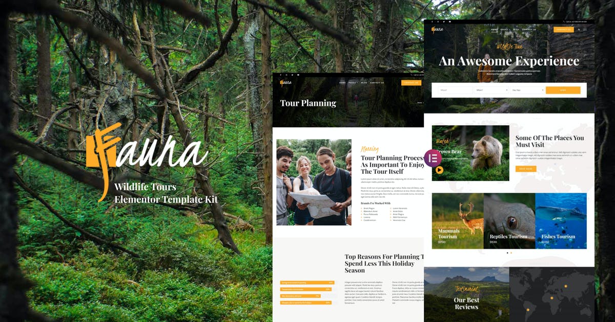 Fauna – Wildlife Tours Elementor Template Kit R