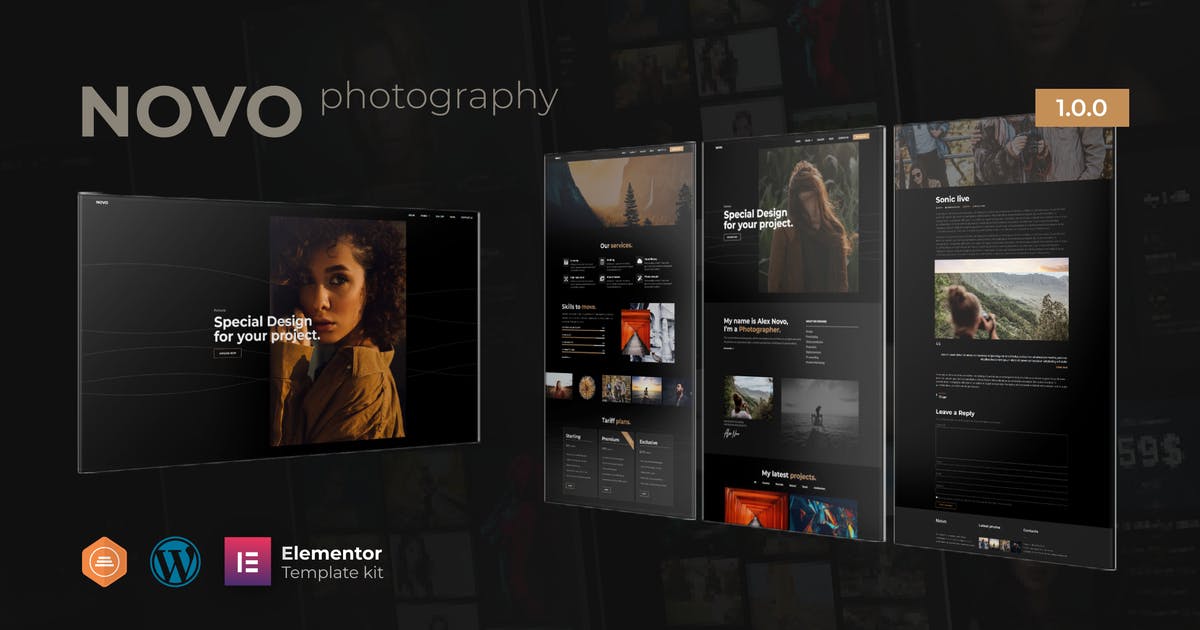 Novo – Photography Elementor Template Kit