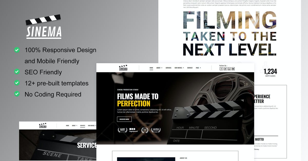 Sinema – Film Maker & Movie Studio Elementor Template Ki