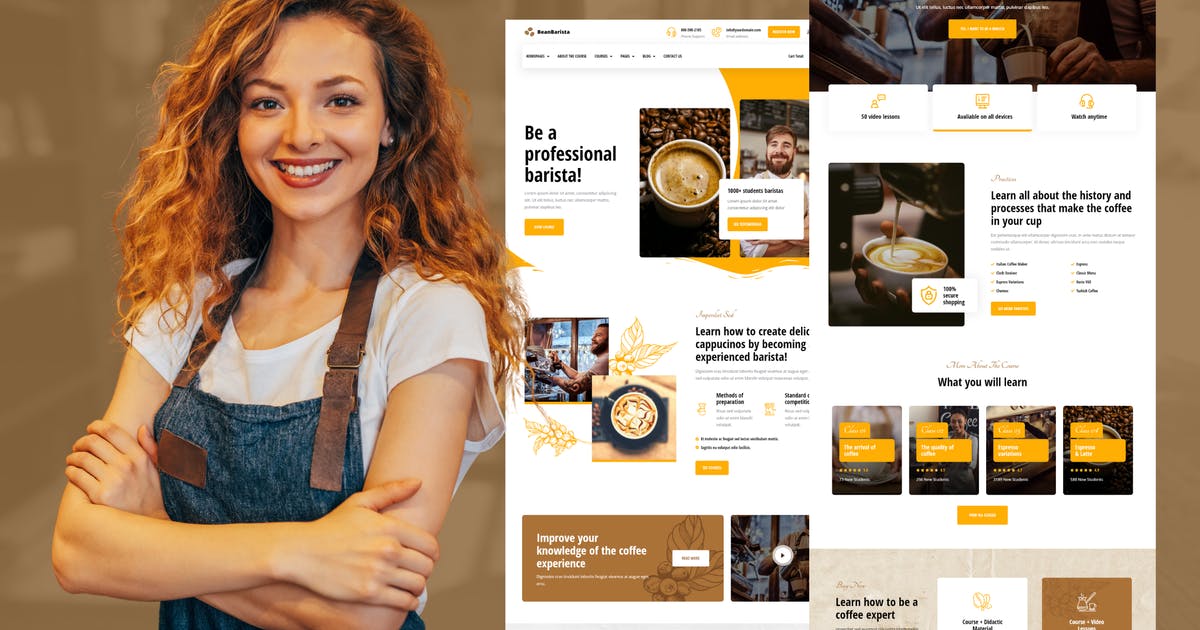 Bean Barista – Online Barista Course Elementor Pro Templat