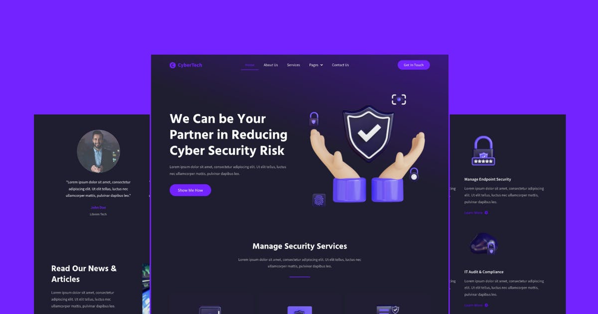Cybertech – Cyber Security Elementor Pro Full Site Templat