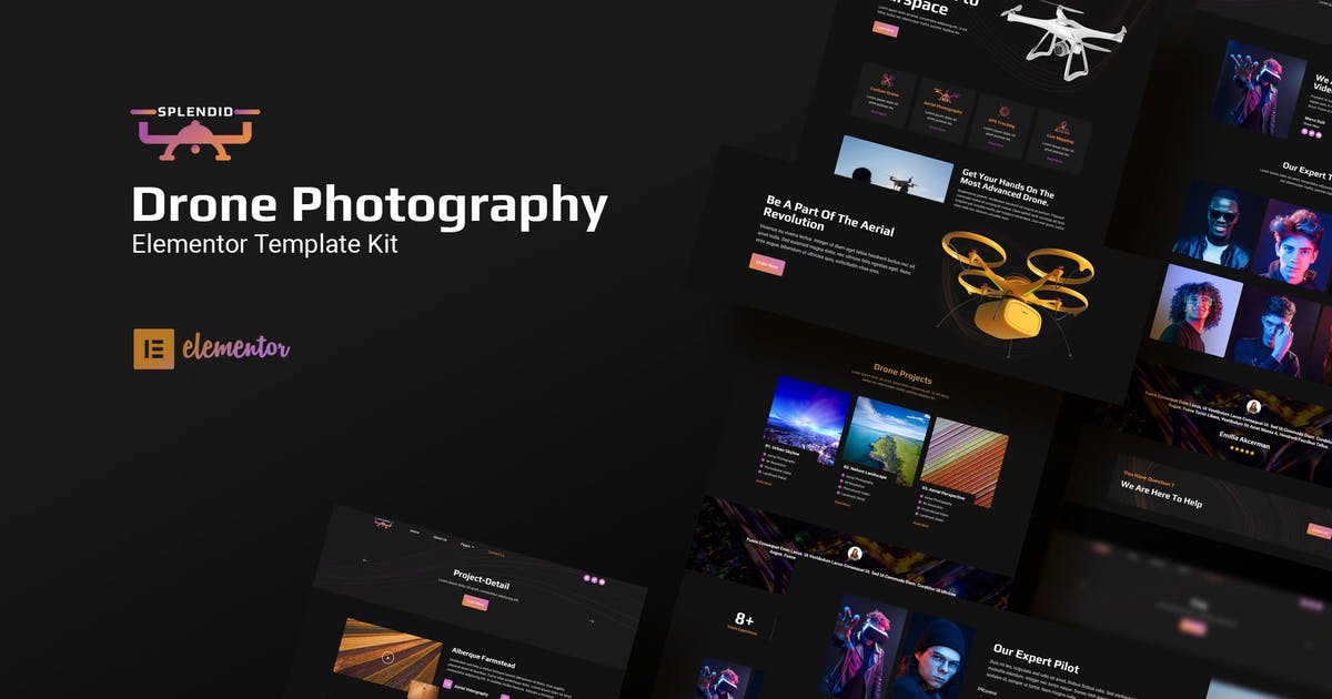 Splendid – Drone Photography Elementor Template Kit
