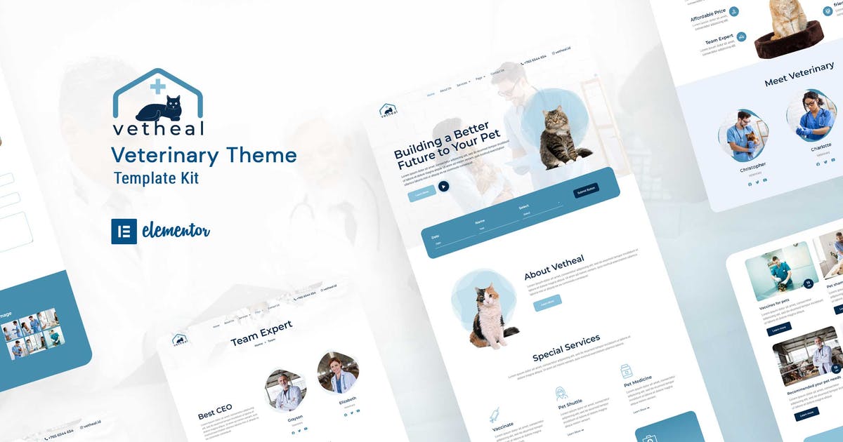Vetheal – Veterinary Clinic Elementor Template Kit
