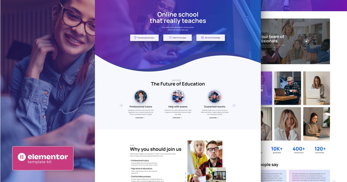 Enreel – Education & Online Courses Elementor Template Kit