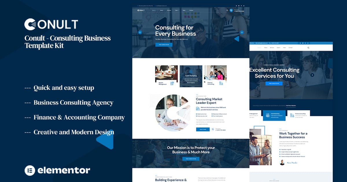 Conult – Consulting Business Elementor Template Kit